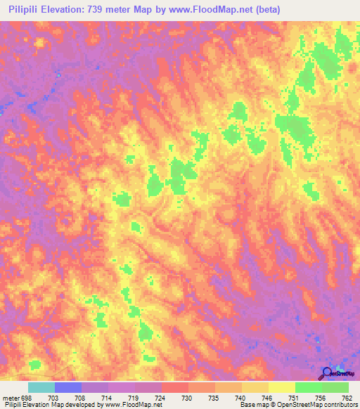 Pilipili,Congo (Kinshasa) Elevation Map