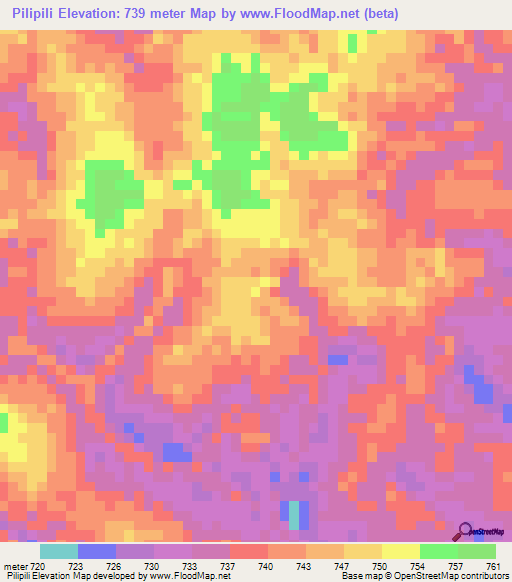 Pilipili,Congo (Kinshasa) Elevation Map