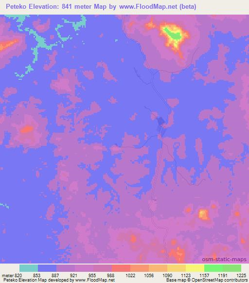 Peteko,Congo (Kinshasa) Elevation Map