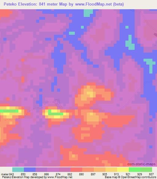 Peteko,Congo (Kinshasa) Elevation Map