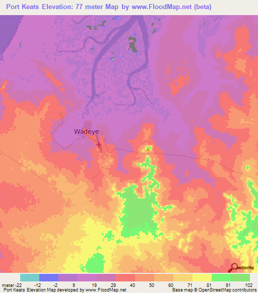 Port Keats,Australia Elevation Map