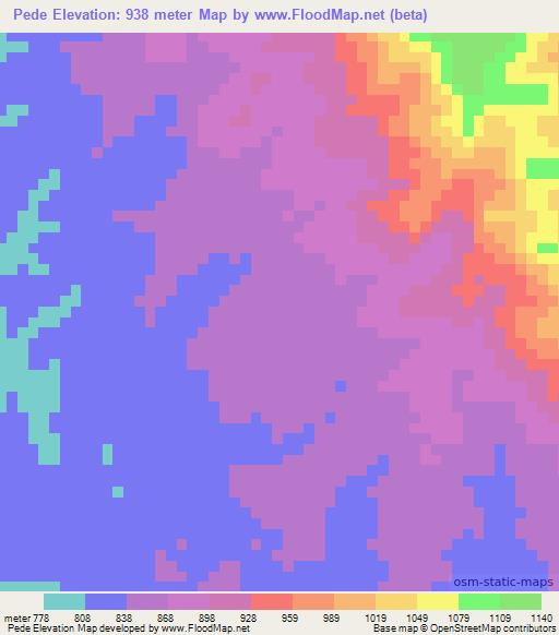Pede,Congo (Kinshasa) Elevation Map