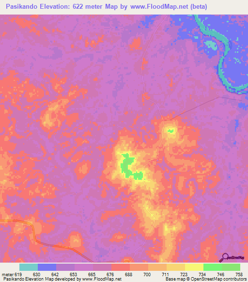 Pasikando,Congo (Kinshasa) Elevation Map