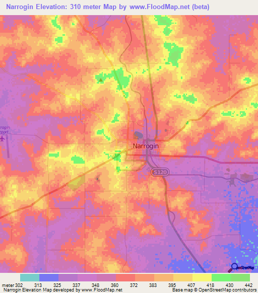 Narrogin,Australia Elevation Map