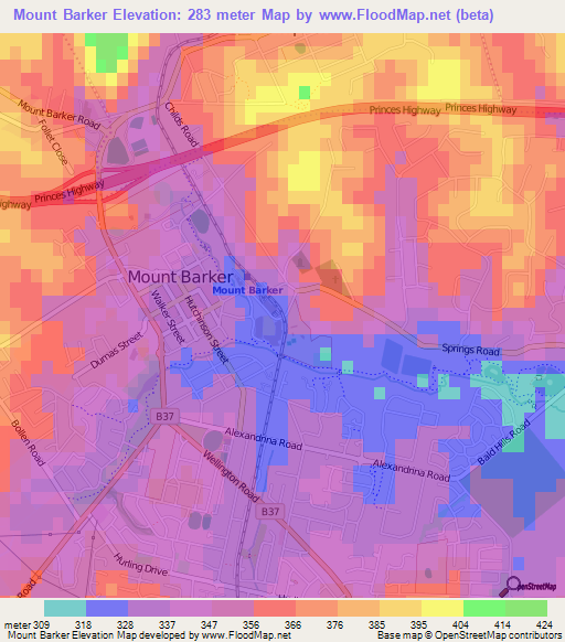 Elevation of Mount Barker,Australia Elevation Map, Topography, Contour