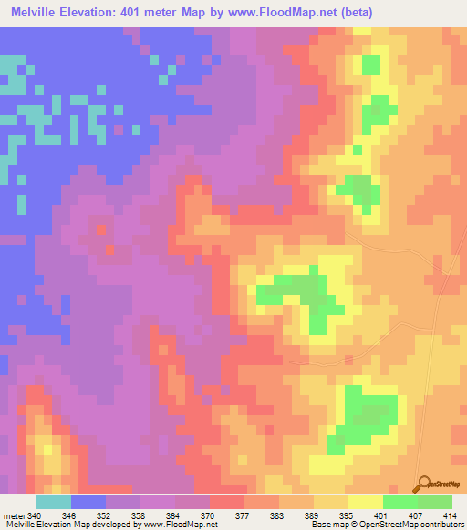 Melville,Australia Elevation Map
