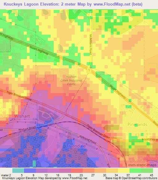 Knuckeys Lagoon,Australia Elevation Map