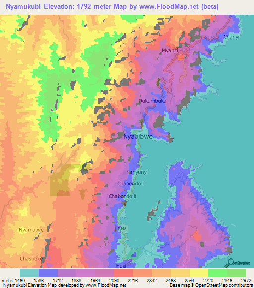 Nyamukubi,Congo (Kinshasa) Elevation Map