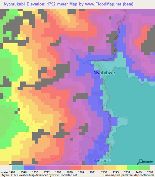 Nyamukubi,Congo (Kinshasa) Elevation Map
