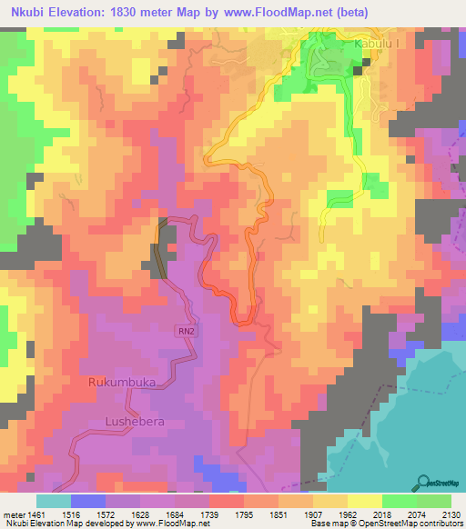 Nkubi,Congo (Kinshasa) Elevation Map