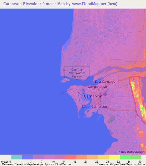 Carnarvon,Australia Elevation Map
