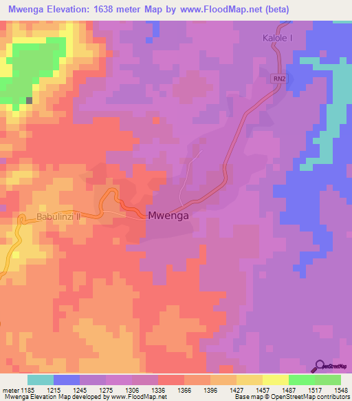 Mwenga,Congo (Kinshasa) Elevation Map