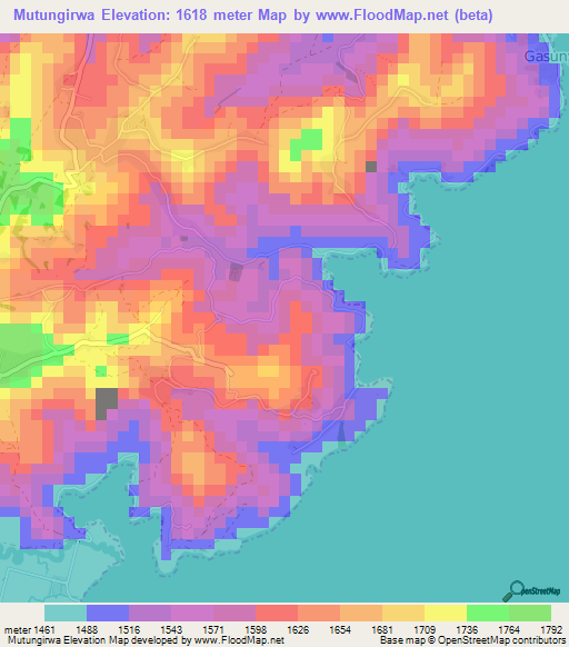 Mutungirwa,Congo (Kinshasa) Elevation Map