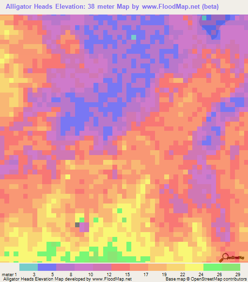 Alligator Heads,Australia Elevation Map