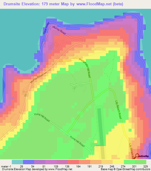 Drumsite,Christmas Island Elevation Map