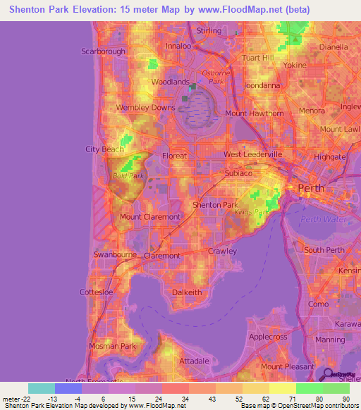 Shenton Park,Australia Elevation Map