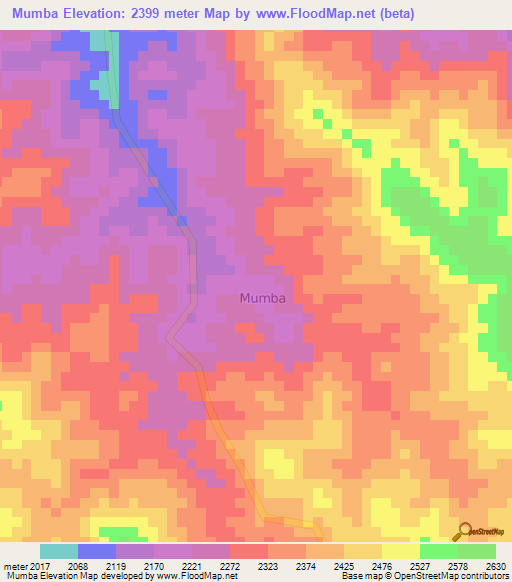 Mumba,Congo (Kinshasa) Elevation Map