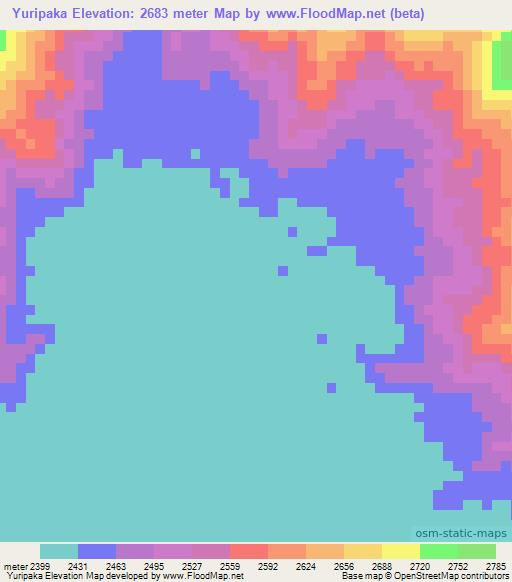 Yuripaka,Papua New Guinea Elevation Map
