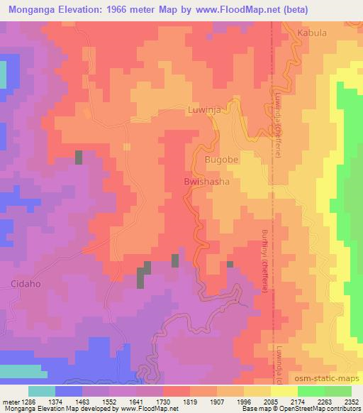Monganga,Congo (Kinshasa) Elevation Map