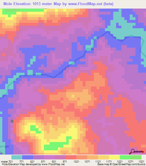 Mole,Congo (Kinshasa) Elevation Map