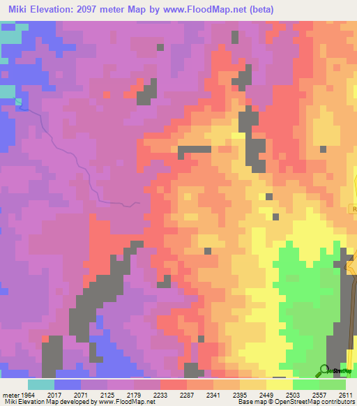 Miki,Congo (Kinshasa) Elevation Map