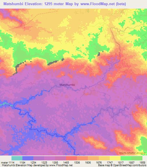 Matshumbi,Congo (Kinshasa) Elevation Map