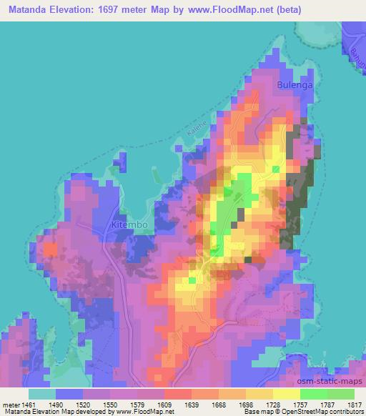 Matanda,Congo (Kinshasa) Elevation Map