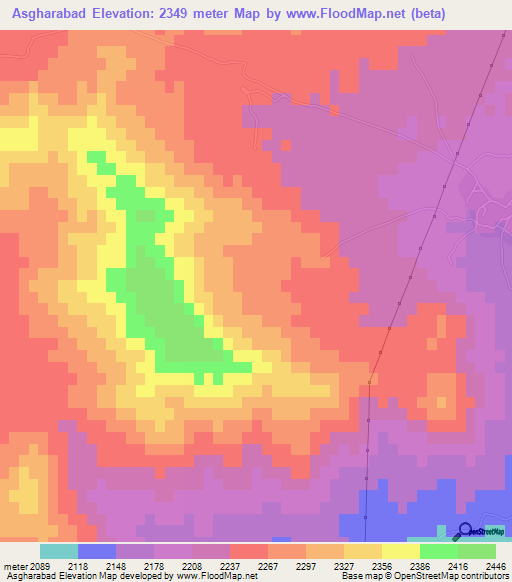Asgharabad,Iran Elevation Map