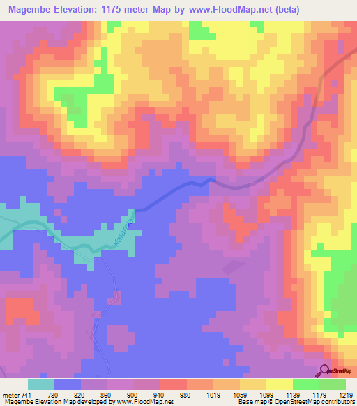 Magembe,Congo (Kinshasa) Elevation Map