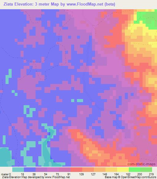 Ziata,Solomon Islands Elevation Map
