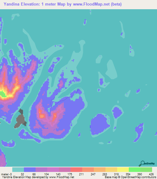 Yandina,Solomon Islands Elevation Map