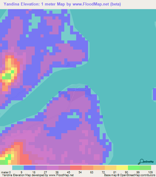Yandina,Solomon Islands Elevation Map