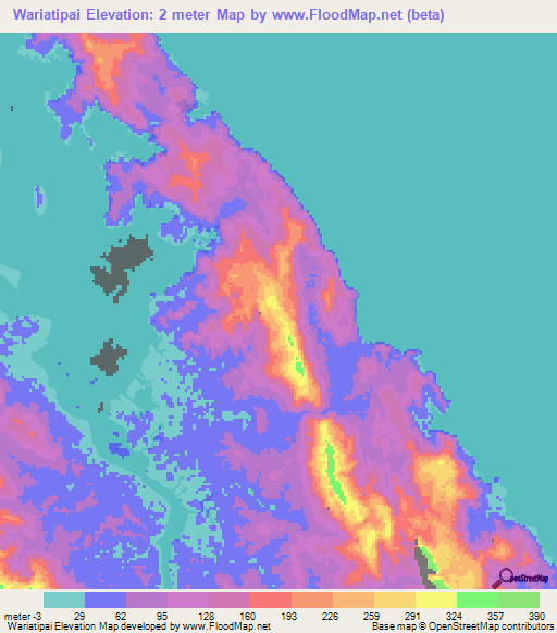 Wariatipai,Solomon Islands Elevation Map