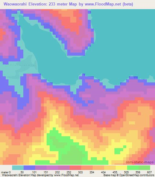 Waowaorahi,Solomon Islands Elevation Map