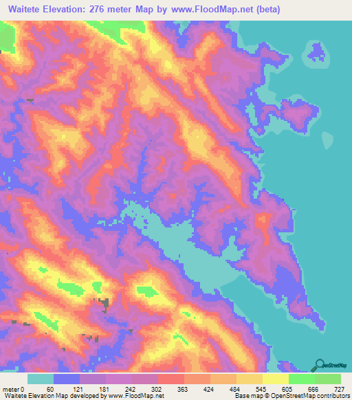 Waitete,Solomon Islands Elevation Map