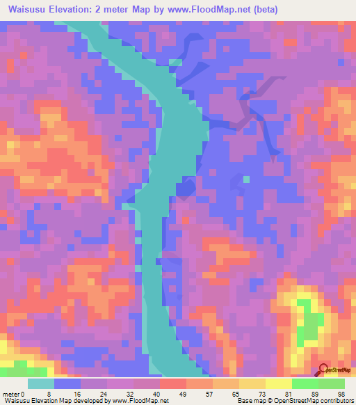Waisusu,Solomon Islands Elevation Map