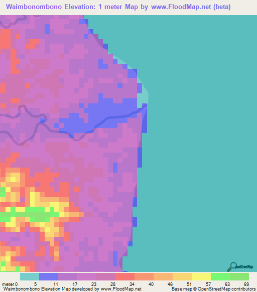 Waimbonombono,Solomon Islands Elevation Map