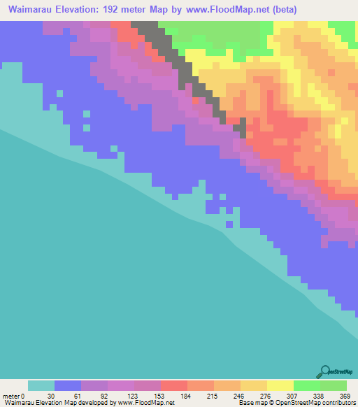 Waimarau,Solomon Islands Elevation Map