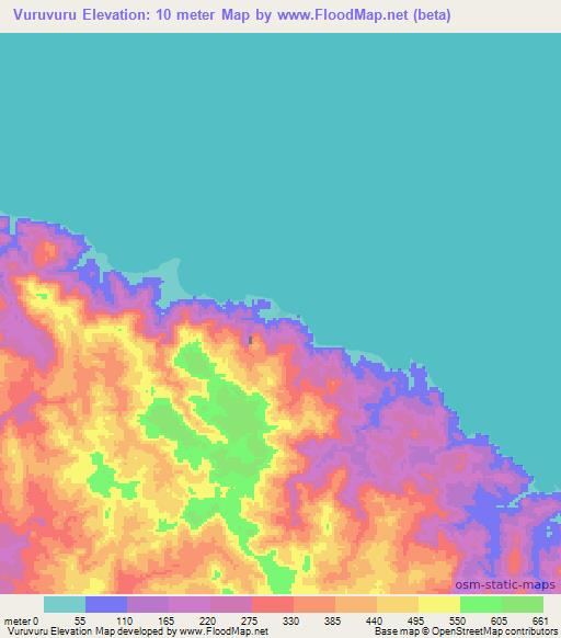 Vuruvuru,Solomon Islands Elevation Map