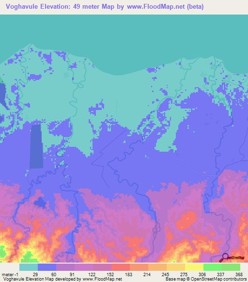 Voghavule,Solomon Islands Elevation Map