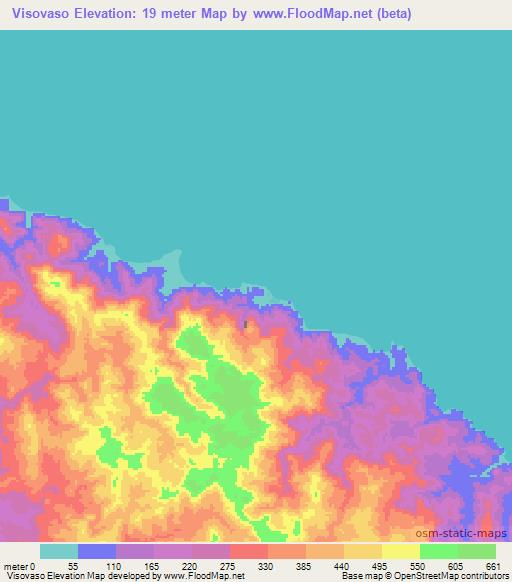 Visovaso,Solomon Islands Elevation Map