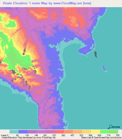 Visale,Solomon Islands Elevation Map
