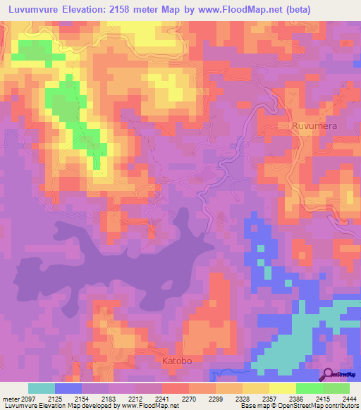 Luvumvure,Congo (Kinshasa) Elevation Map