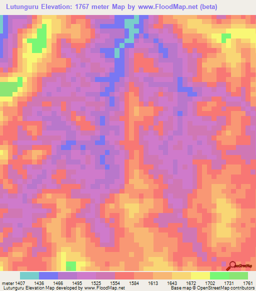 Lutunguru,Congo (Kinshasa) Elevation Map