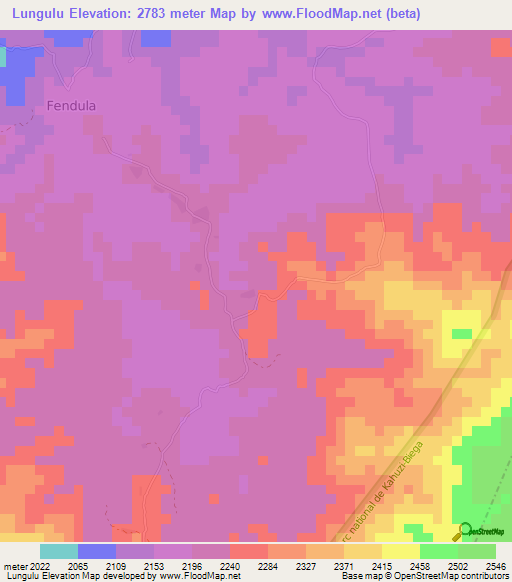 Lungulu,Congo (Kinshasa) Elevation Map