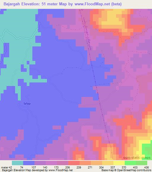 Bajargah,Iran Elevation Map