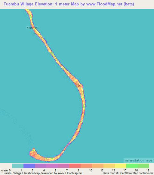 Tuarabu Village,Kiribati Elevation Map