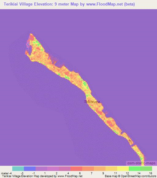 Terikiai Village,Kiribati Elevation Map