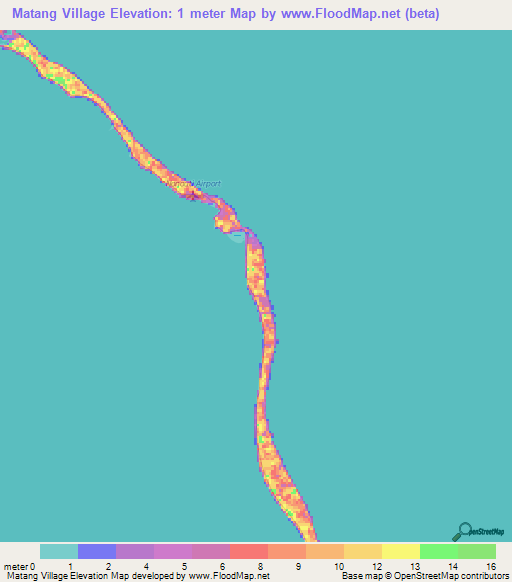 Matang Village,Kiribati Elevation Map