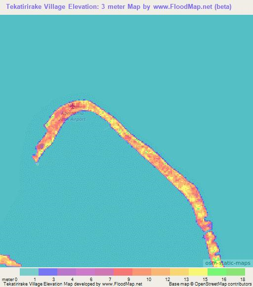 Tekatirirake Village,Kiribati Elevation Map